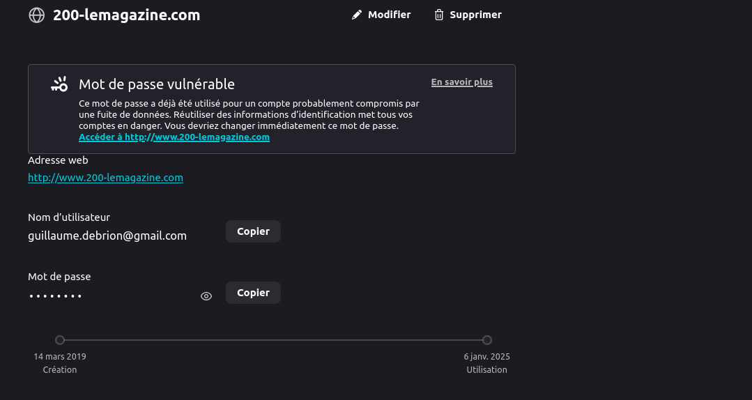 Mots de passe qui ont fuité Mots de passe qui ont fuité